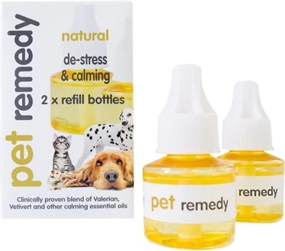 Pet Remedy Natural De-Stress & Calming Plug-In Diffuser Refill for Cats & Dogs, 40-ml bottle, 2 count